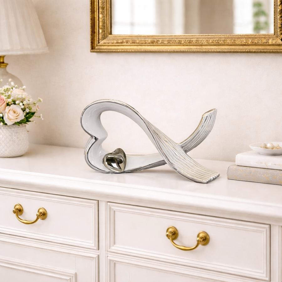 Large Heart Encapsulation Sculpture (White Interior)